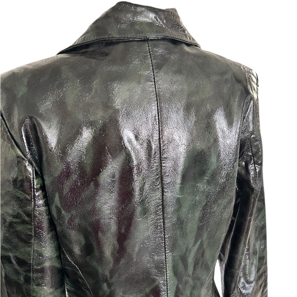 CIHAN LEDER Original Collection Vintage Patent Snakeskin Genuine Leather Jacket - Picture 4 of 12